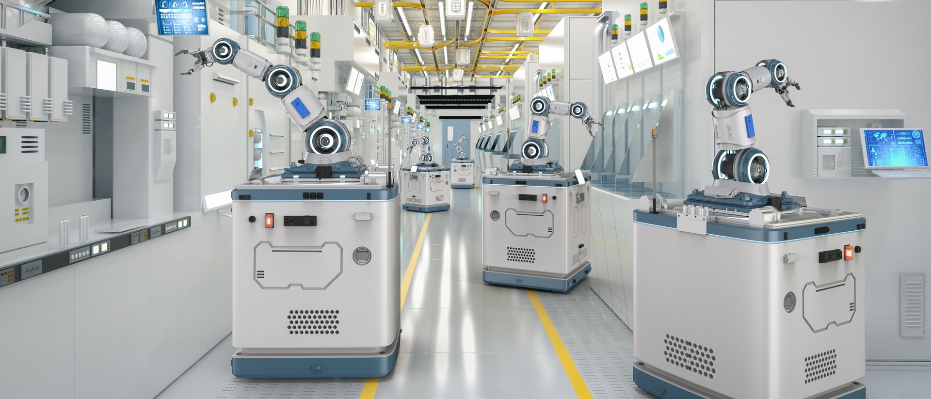 Roboter arbeiten in einem Labor